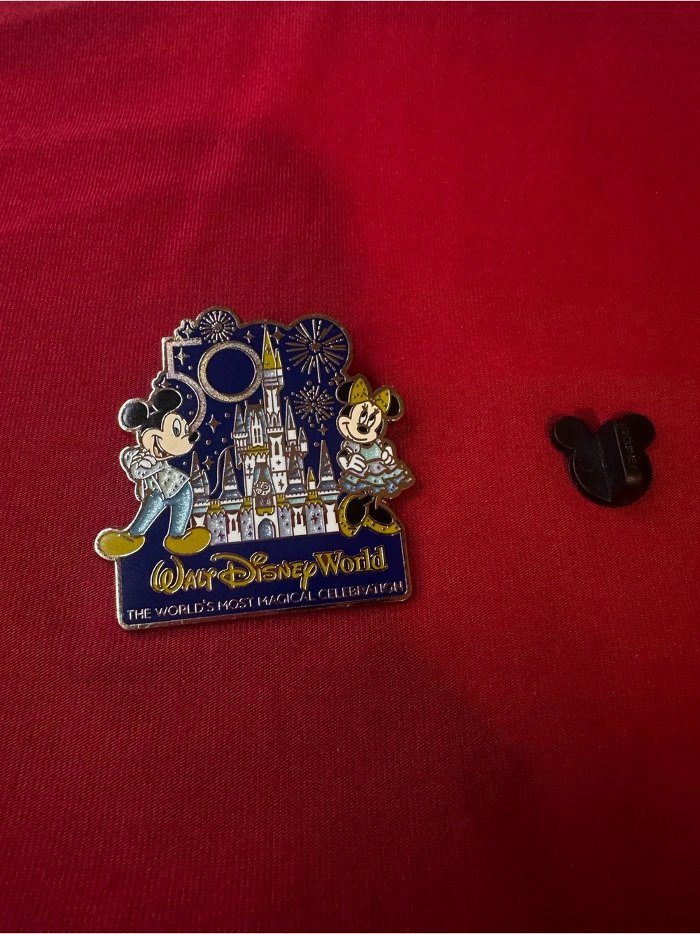 Disney Walt Disney World Mickey & Minnie Castle Celebration Pin - Blue, Yellow
